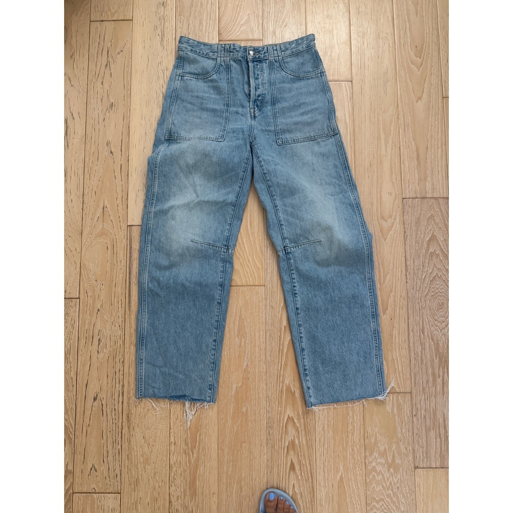 MADEWELL Women Cotton Darted Barrel-Leg Jean Size 26Tall Boho Utility